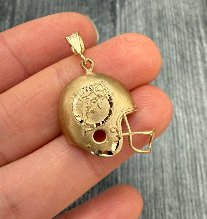 14K Gold Miami Dolphins Football Helmet Charm