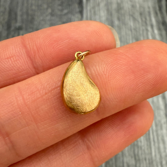 14K Gold Bean Shaped Charm