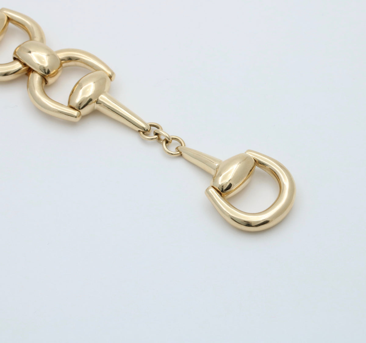 Vintage 14K Gold Horsebit Bracelet, 7” Long