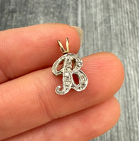 Smaller Diamond and 14K Gold Initial B Charm