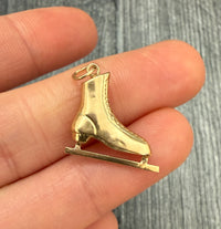 Vintage Ice Skate Charm in 14K Gold
