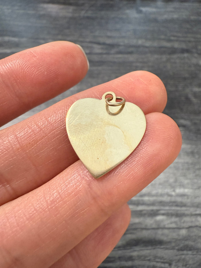 Vintage 14K Gold Heart Tag Charm