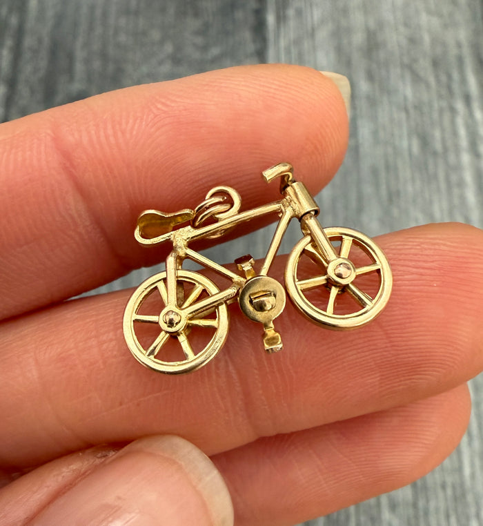 Vintage Articulated 14K Gold Bicycle Charm