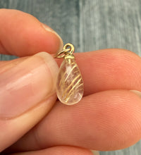 Teardrop Gold Rutilated Quartz Charm