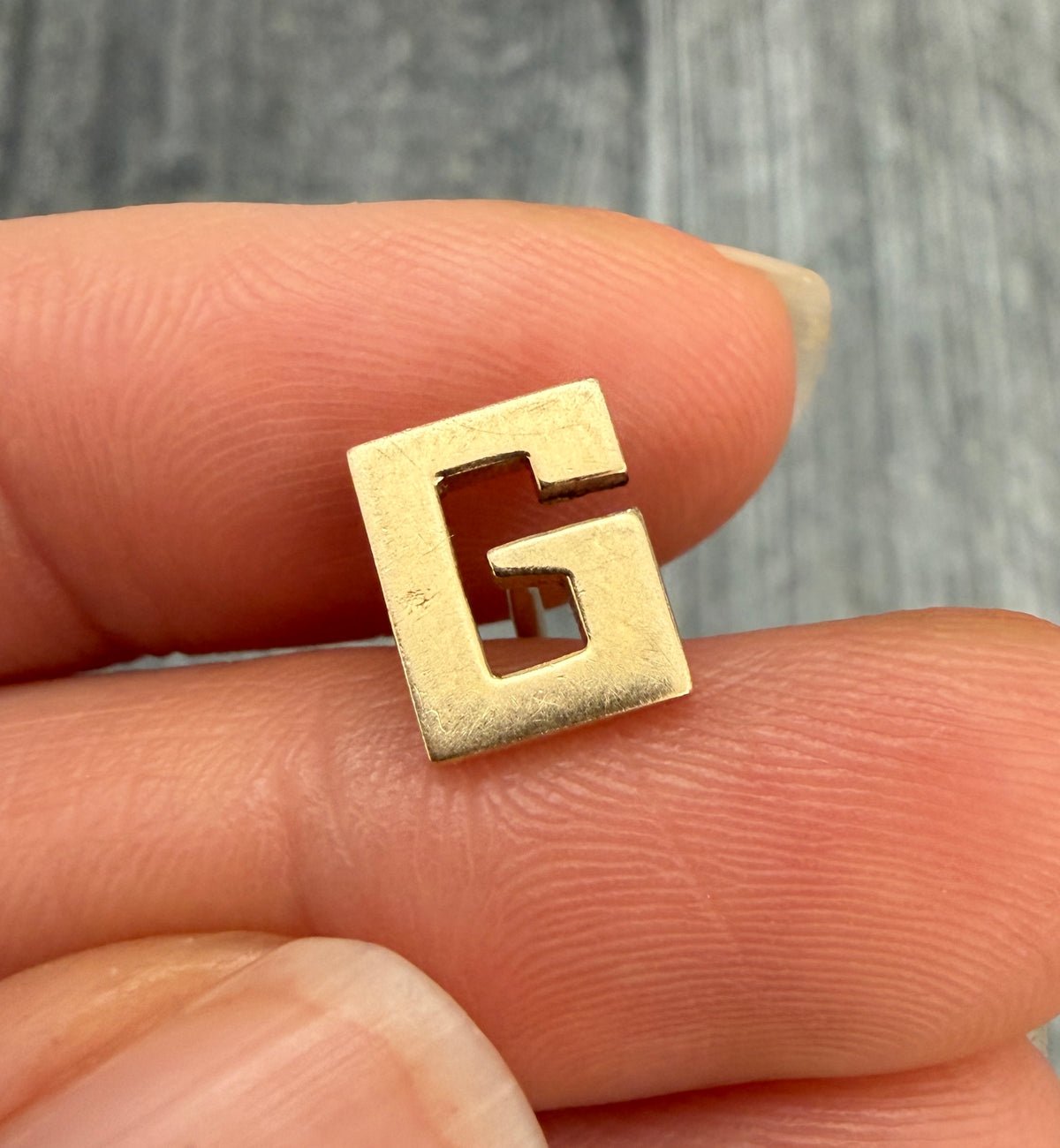 Vintage 14K Gold Block Initial "G" Tie Tack