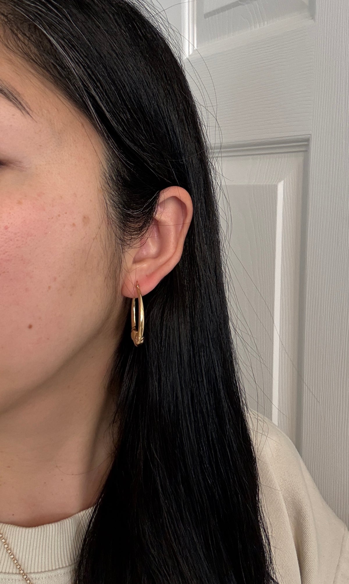 Ram's Head 14K Gold Hoop Earrings