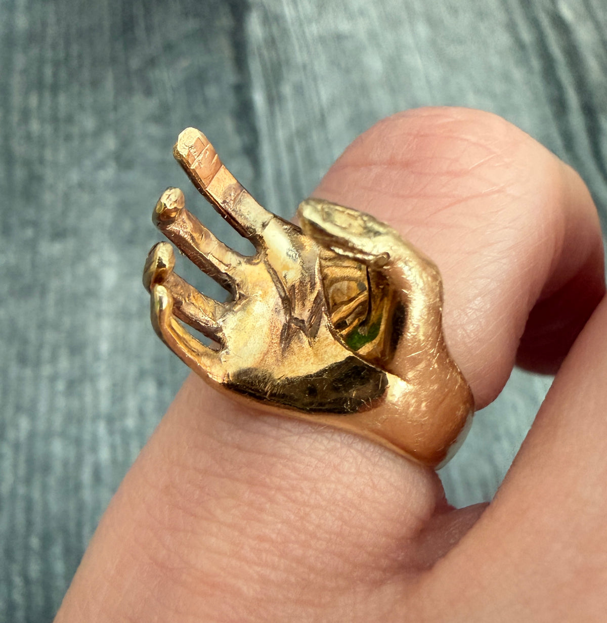 Figural Hand Ring in 14K Gold