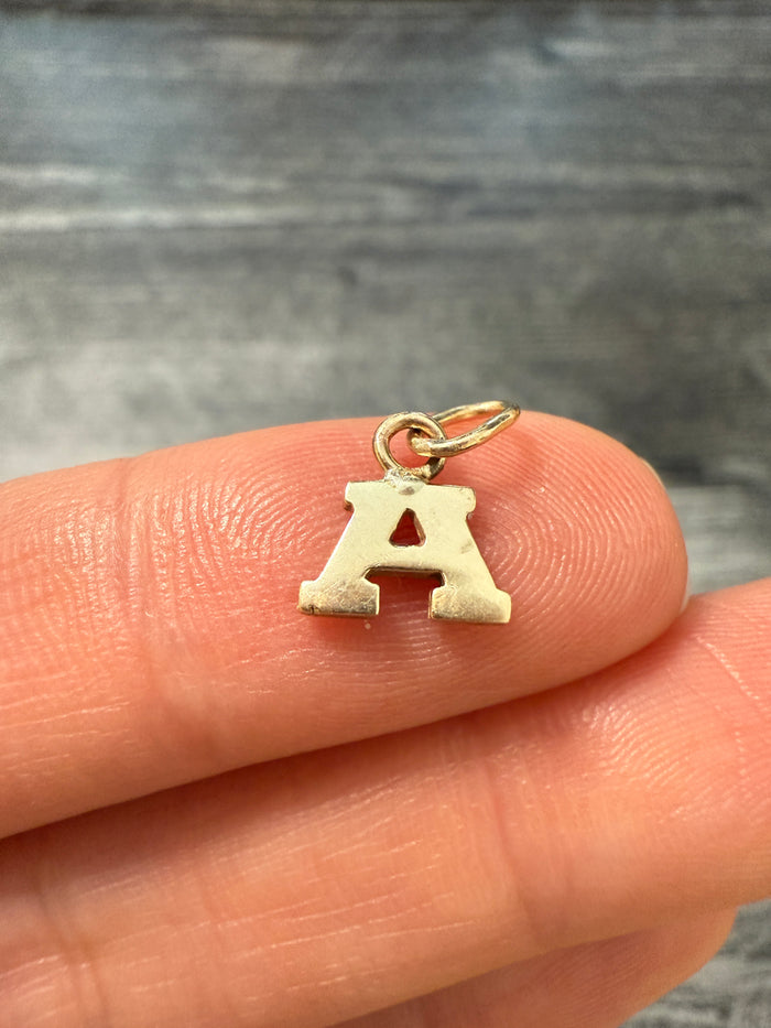 Vintage 14K Gold Block Letter "A" Charm