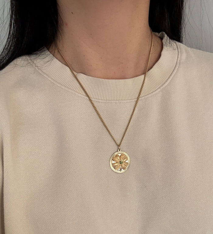 Vintage 18K Gold Curb Link Chain, 19.75" Long