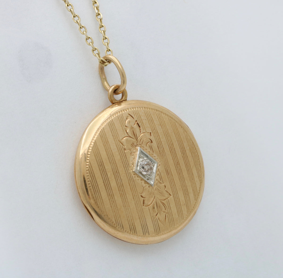 Art Deco Diamond and 14K Gold Locket