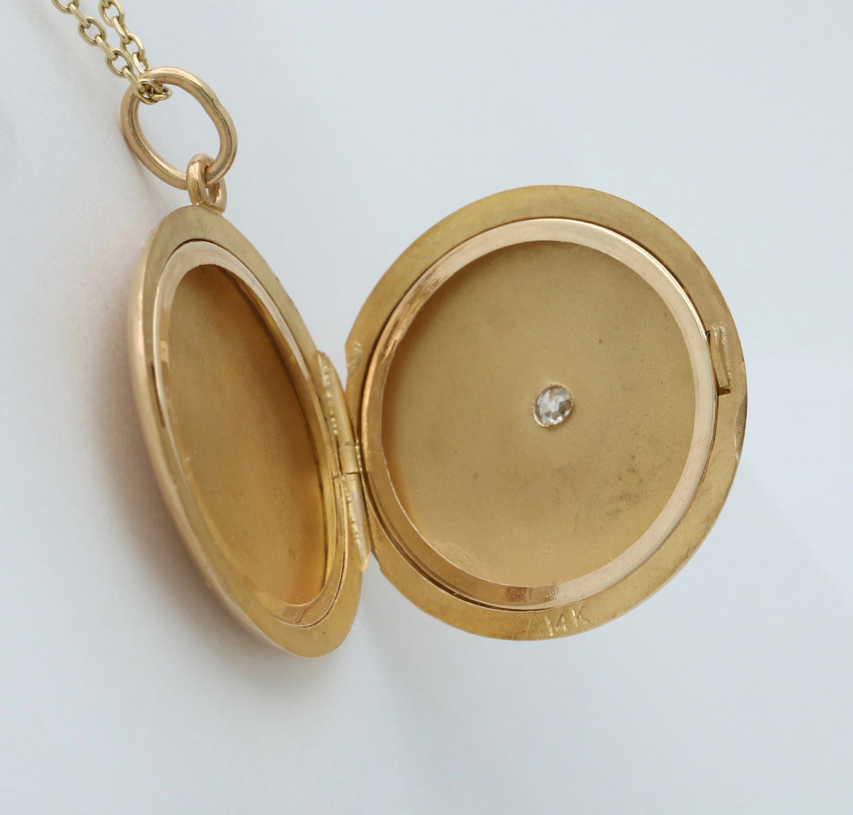 Art Deco Diamond and 14K Gold Locket