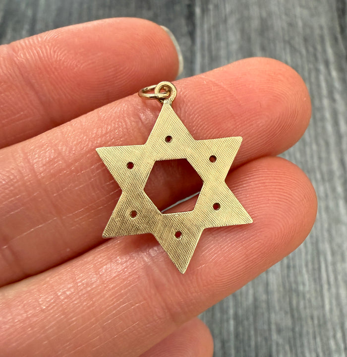 14K Gold Star of David Charm (S)
