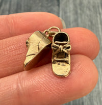 Vintage 14K Gold Charm of a Pair of Baby Shoes