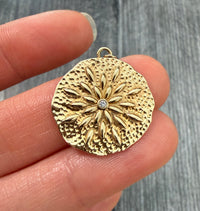 Abstract Fireworks or Flower Diamond Pendant in 14K Gold