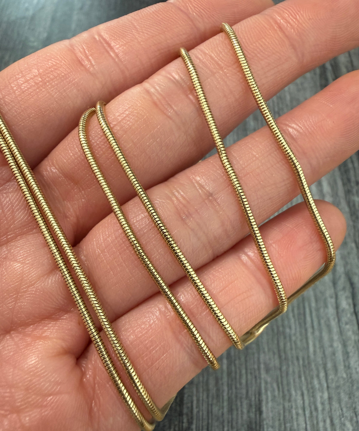 Vintage 14K Gold Snake Chain, 30.5" Long