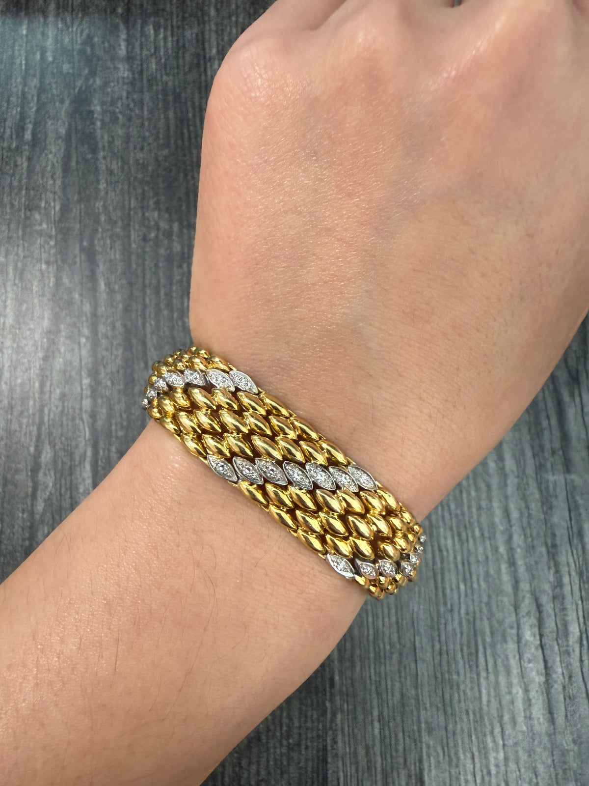 Statement Diamond and 18K Gold Bracelet