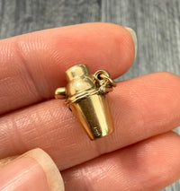 Vintage Devil in a Cocktail Shaker Charm in 14K Gold (M)