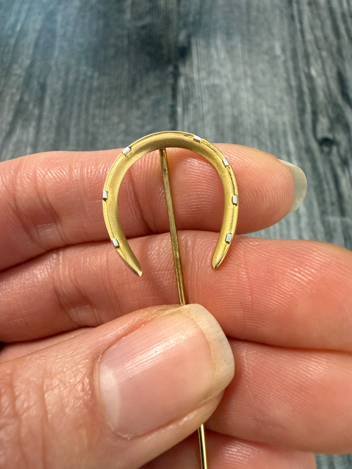 Vintage 14K Gold Horseshoe Stick Pin (M)