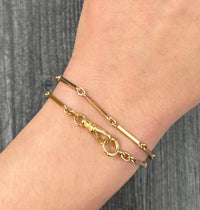 Art Deco 14K Gold Bar Link Watch Chain, 13.2" Long (I)