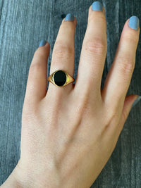 Vintage Tiffany & Co Onyx and 18K Gold Signet Ring