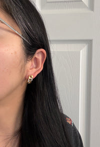 Diamond and 14K Gold Curb Link Earrings (I)
