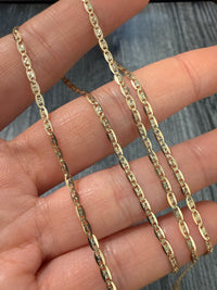 14K Flat Mariner Link Chain, 20" Long (S)