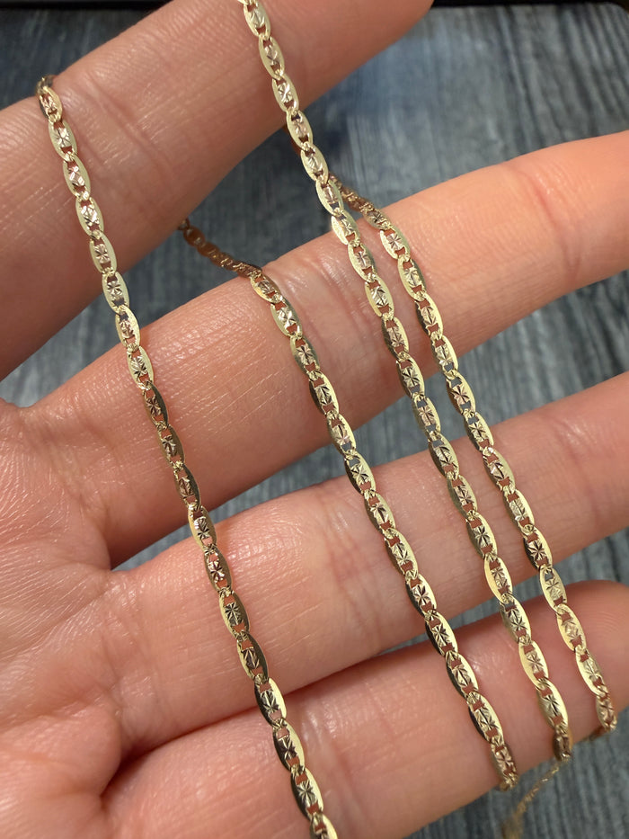 14K Flat Mariner Link Chain, 20" Long (S)