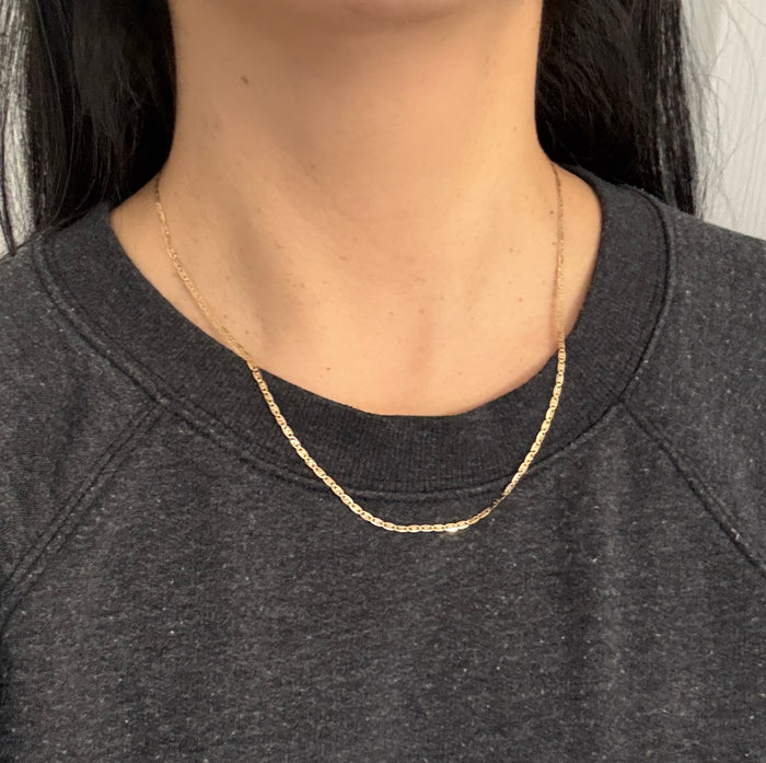 14K Flat Mariner Link Chain, 20" Long (S)