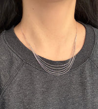 Multi Layer Cylinder Link Chain In 14K White Gold