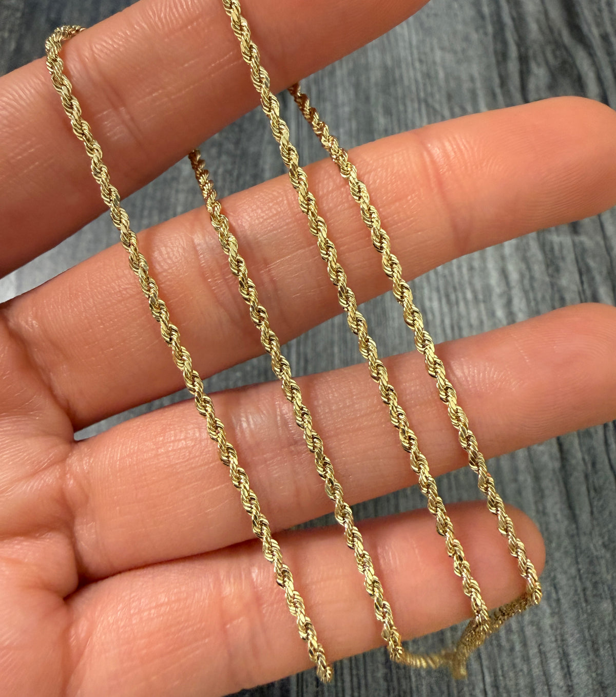 10K Gold Rope Chain, 20.5" Long