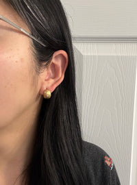 Diamond Etoile and 18K Gold Chubby Huggies Earrings