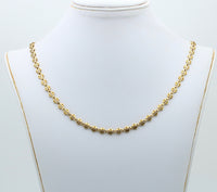 Vintage 18K Ladybug Style Link Chain, 24” Long