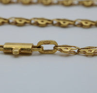 Vintage 18K Ladybug Style Link Chain, 24” Long