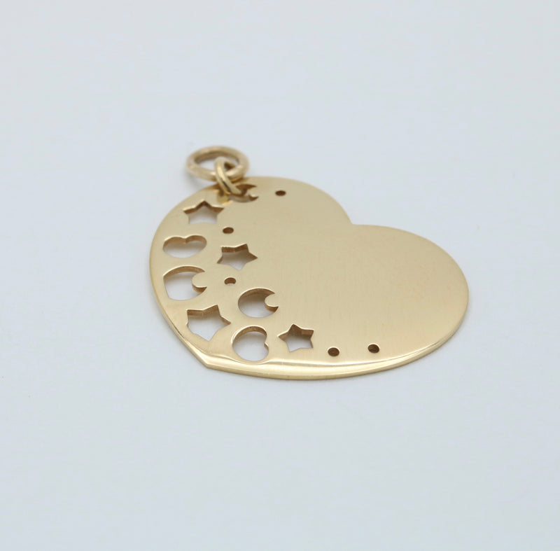 Pasquale Bruni 18K Gold Heart Charm with Moon and Stars