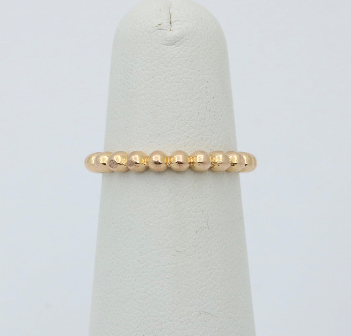 18K Rose Gold Bead Band, Size 5.5