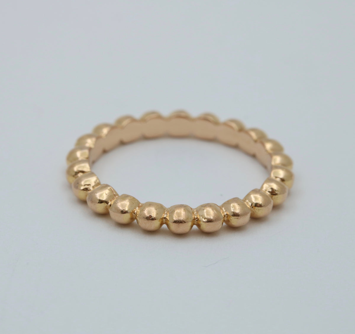 18K Rose Gold Bead Band, Size 5.5