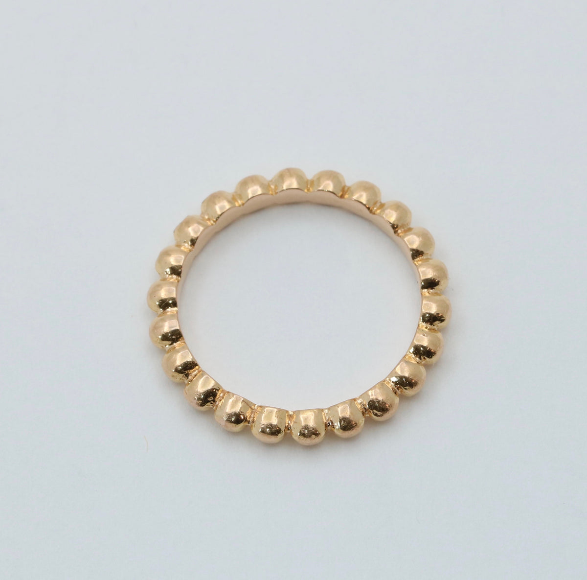 18K Rose Gold Bead Band, Size 5.5