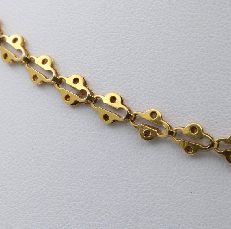 Vintage 18K Ladybug Style Link Chain, 24” Long