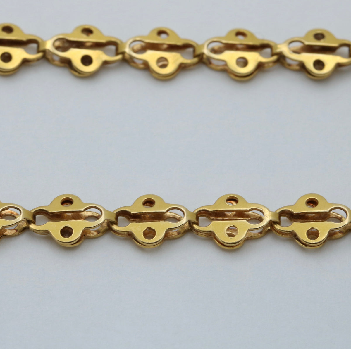 Vintage 18K Ladybug Style Link Chain, 24” Long