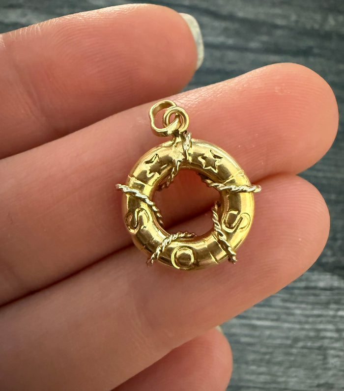 Vintage 14K Gold Lifesaver Charm (A)
