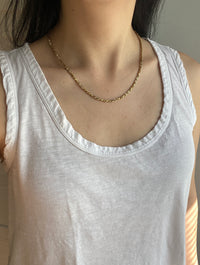 Vintage 18K Biciolor Gold Infinity Link Chain, 20” Long