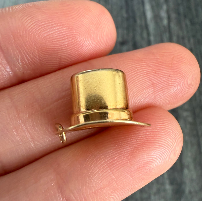 Vintage Top Hat Charm in 10K Gold