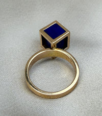Lapis Cube Ring in 18K Gold