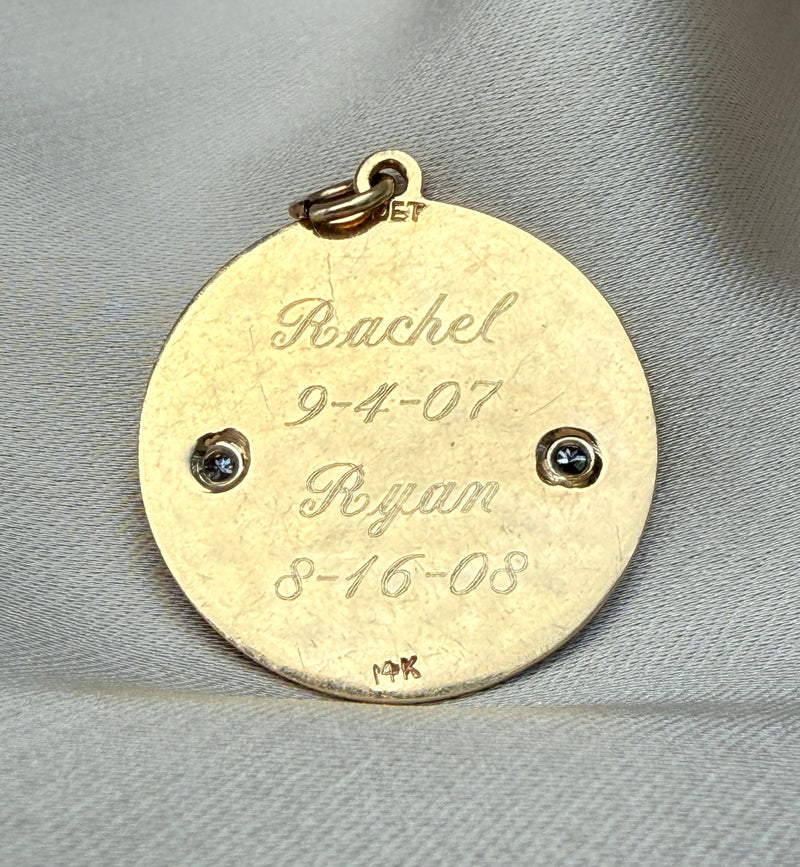 Vintage Enamel and Diamond Initial "R" Charm