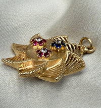 Vintage 14K Gold Swirled Flower Charm