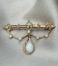 Vintage Opal and 14K Gold Garland Brooch