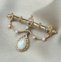 Vintage Opal and 14K Gold Garland Brooch