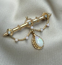 Vintage Opal and 14K Gold Garland Brooch