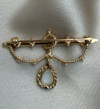 Vintage Opal and 14K Gold Garland Brooch