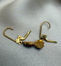 Enamel and 14K Gold Ladybug Dangling Earrings